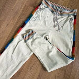 Faherty ivory rainbow joggers